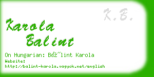 karola balint business card
